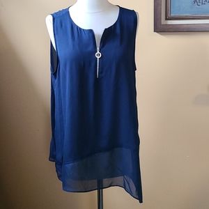 Counterparts Beautiful Blue Sleeveless Top L EUC